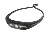 Oiqippnbv Lámpara de cabeza de silicona con sensor de onda, impermeable, recargable por USB, portátil, para correr por la noche, pequeño faro negro