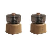Oiqippnbv Mini molinillo eléctrico inalámbrico de doble propósito para cocina, molinillo de carne recargable, vegetales, color café