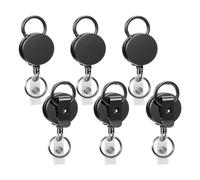 Oiqippnbv Paquete de 6 soportes retráctiles resistentes para insignias, carrete de insignia, soporte retráctil con clip para cinturón, llavero fácil de usar