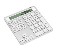 Oiqippnbv Teclado numérico inalámbrico, Bluetooth, calculadora, teclado ergonómico, Bluetooth, modo dual, calculadora 2 en 1, portátil, color blanco