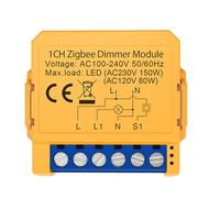 Oiqippnbv Tuya Zigbee - Módulo de interruptor de atenuación inteligente, 1 canal, control de luces LED, interruptor regulable, atenuación continua + control de voz
