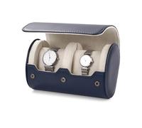 Oirlv 2 Ranuras Pelle PU Watch Roll,Relojero de Viaje,Caja Relojes,Watch Case Para Navidad, Aniversario(Azul Oscuro)