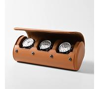 Oirlv 3 Ranuras Pelle PU Watch Roll,Relojero de Viaje,Caja Relojes,Watch Case Para Navidad, Aniversario(Marrón)
