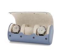 Oirlv 3 Ranuras Pelle PU Watch Roll,Relojero de Viaje,Caja Relojes,Watch Case Para Navidad, Aniversario(Azul Claro)
