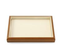 Oirlv Bandejas Planas De Madera Maciza Para Joyas, Apilables, Organizador De Joyas, Joyero (Blanco Crema)