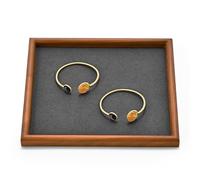 Oirlv Cuadrado Bandejas Para Joyas Bandejas Para Joyas De Madera Maciza, Organizador De Joyas, Almacenamiento De Joyas (Grandes/Gris Oscuro)