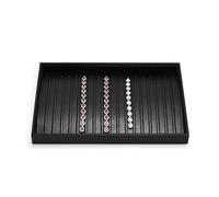 Oirlv Cuero PU Negro Bandeja para Collares, Bandejas para Joyas,Almacenamiento Para Organizadora Para Joyas (Presentación Collares)