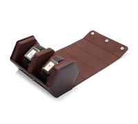 Oirlv Hexagonal PU Cuero 2 Ranuras Watch Roll,Relojero de Viaje,Roll Relojes,Watch Case,para Organizador Aniversario y Cumpleaños(Marrón)