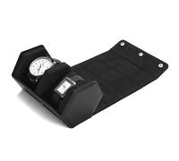 Oirlv Hexagonal PU Cuero 2 Ranuras Watch Roll,Relojero de Viaje,Roll Relojes,Watch Case,para Organizador Aniversario y Cumpleaños (Negro)