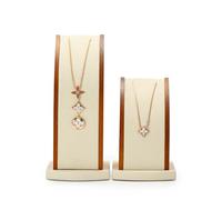 Oirlv Juego De 2 Expositores De Collares De Madera Maciza, Expositores Colgantes, Tienda Minorista/DecoracióN Del Hogar, Expositores De JoyeríA, Piezas Decorativas Finas (Blanco Crema)