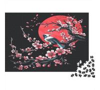 Oiseau en Fleurs de cerisierPuzzles Pour Adultes 52x38cm/1000pcs,Jeux De Défi Style artistique japonais