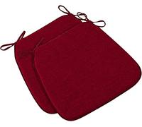 OITTO Pack de 2 Cojines elásticos para sillas de Comedor con Relleno de Espuma, Lazos y Base Antideslizante: cómodos Cojines para sillas de Cocina, sillas de Oficina y más,Rot-45x42cm