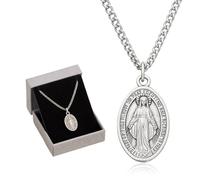 OIUAVYR 1 Collar, Medalla Virgen Milagrosa, Colgante Pequeño, Collar Para Mujeres Hombres, Virgen Milagrosa Original, Medalla De Los Santos Patronos,Regalo de San Valentín