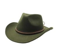 oiujhgCDS Sombreros Vaqueros, Sombrero de Vaquero ala Enrollable Invierno, Sombrero Retro for Caballero, Gorra Vaquera Jazz for Dama(Green)