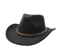 oiujhgCDS Sombreros Vaqueros, Sombrero de Vaquero ala Enrollable Invierno, Sombrero Retro for Caballero, Gorra Vaquera Jazz for Dama(Black)