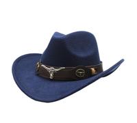oiujhgCDS Sombreros Vaqueros, Sombrero de Vaquero for Mujer y Hombre, Gorra Negra, Sombrero, Jazz for Caballero, Sombreros Vaquera, Talla 56-58 cm(Dark Blue)