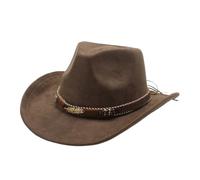 oiujhgCDS Sombreros Vaqueros, Sombreros de Vaquero Four Seasons for Mujer y Hombre, Gorras Vaqueras poliéster, 57-58 cm, Hojas Metal, Correas Decorativas, Vaquera(White)