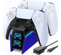 OIVO Cargador Mando PS5 con EU-Adaptador, 2H Rápido Base Carga Mando PS5, Accesorios PS5 para Estación de Carga PS5, Azul