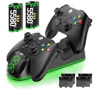 OIVO Cargador Mando Xbox con 2x5580mWh Bateria Mando Xbox para X-Box One/Series X/S, Bateria Mandos X Box X para Mandos X Box Series X/S/One, Negro