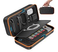 OIVO Funda Switch 2 para Nintendo Switch OLED/Original, Bolsa Switch para Joy-con 2 y Consola, Estuche Protectora de Transporte para Switch 2 para 26 Ranuras de Juego y Accesorios - Naranja