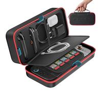 OIVO Funda Switch 2 para Nintendo Switch OLED/Original, Bolsa Switch para Joy-con 2 y Consola, Estuche Protectora de Transporte para Switch 2 para 26 Ranuras de Juego y Accesorios - Rojo