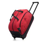 OIWAS Maleta de Viaje con Ruedas pequeña con Ruedas, Equipaje de Mano, 56 cm, Ligero, con 2 Ruedas, Rojo con patrón de Tarjetas