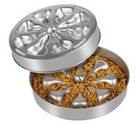 Oiwliur Cuenco de alimentación Lenta para Perros, de Acero Inoxidable, Antideslizante, de Metal, Apto para Alimentos Secos, húmedos o crudos, 5 Tazas de Gran Capacidad, diseño de Doble Cara, Ideal