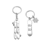OIXEY 2 piezas de llaveros de esquí, llaveros de deportes de invierno, adorno de joyería creativa, recuerdo de deportes de invierno, regalo para los amantes del esquí (2 estilos, A)