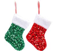 OIXEYA 2 Piezas Calcetín Navidad Colgar, Calcetines Navidad Chimenea Grande, Brillante Calcetines Navideños Papá Noel, Decoracion Navidad Hogar Arbol Adornos