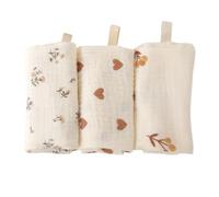 OIXEYA 3 Muselinas Bebé Algodón 100% - Pack de Gasas para Bebés Ultra Suaves y Absorbentes, Toalla Bebé Recién Nacido 22x23 cm, Salvababas Multiusos para Lactancia, Baño y Limpieza, Unisex