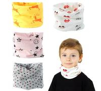 OIXEYA 4 Piezas Bufanda de los Niños Bebé Algodón Braga CuelloBufanda de algodón de Invierno Calentador de Cuello Pañuelos Multipropósito bebés Bufanda para Niños Niñas 0-6 Años
