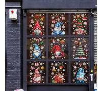 OIXEYA 9 Hojas Pegatinas Navidad para Ventanas,Pegatina Copo de Nieve Navidad, Papá Noel Muñeco de Nieve Alce de La Puerta Adornos Navidad Decoracion Ventana Blectrostáticas