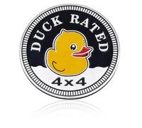 OIXEYA Calcomanía de metal con clasificación de pato para Jeep Wrangler, emblema redondo de automóvil 3D, insignia de metal para automóvil, calcomanías de 4 x 4, calcomanía decorativa para motocicleta