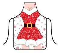 OIXEYA Delantales de Navidad, Delantal Navideña Mujer, Rojo Delantal Cocina Adultos, para Decoración Regalos Mujer Chef