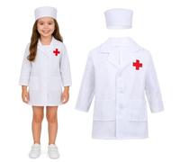 OIXEYA Kit Doctora Niña, Camisa Doctor Juguetes Disfraz Party Unisex Laboratorio Jeu de Rôle Disfraz docteur déguisement ensembles de jeuxJuego del Doctor para Niños 3 4 5 6 Años
