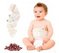 OIXEYA Microondas Calefacción Cinturón de Vientre para Bebés Bolsa de agua caliente para bebé anticólico con relleno natural Cólicos y Gas Alivio Suave Cubierta de Felpa