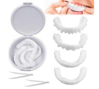 OIXYAZ 2 pares Envasado en cajas Dientes postizos temporales,carillas dentales,Apto para hombres y mujeres, Fácil de usar,Realista.