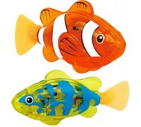 OIXYAZ 2 Pieza Robo Fish Pez Nadador robótico,Robofish acuario,Juguete de baño (amarillo y Naranja)