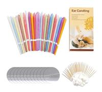 OIXYAZ Conos Cera oidos,Velas para Limpiar los oídos para Adultos, 24 Unidades por Caja * 12 Almohadillas Protectoras * 30 bastoncillos de algodón