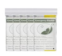 OIXYAZ Manta Térmica Supervivencia,Manta Termica Oro Plata,Reutilizable,210×160 cm,Adecuada para Proteger Tanto del Frío como del Calor,para Rescate Protege del Frío, la Lluvia, el Viento(5 Piezas)