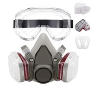 OIXYAZ Mascarillas Con Filtro,Semimáscaras Reutilizables De Seguridad, Filtros De Pintura,Incluye gafas y 10 almohadillas filtrantes.