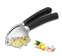 OIXYAZ Prensa de ajos de acero inoxidable y aleación de zinc,Prensa de ajo manual (sin pelar)