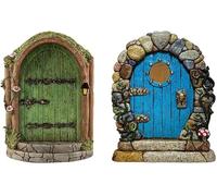 OIXYAZ Puertas Gnomo Arboles,Puerta de Hadas para Jardín,Gnomo de Elfos en Miniatura para Ventana y Puerta con Energía Solar,Decoración de Arbol de Hadas,A