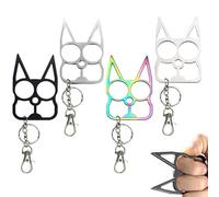 OIXYAZ Tragbarer Schlüsselanhänger für Frauen,Multifunktionelles Katzen,Design EDC - Tool mit Schlüsselring zur persönlichen Sicherheit,alltäglichen Nutzung(4)