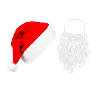 OIXYEY 2 Piezas De Barba Y Gorro De Papá Noel, Barba De Papá Noel, Accesorios De Papá Noel, Barba De San Nicolás, Barba De Papá Noel Para Navidad, Fiestas De Disfraces, Cosplay