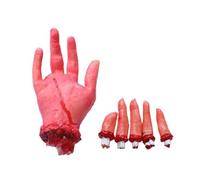 OIXYEY 6 piezas de decoración de Halloween Manos heladas, dedos rotos, partes del cuerpo realistas Fiestas de Halloween y casas encantadas, decoración de terror Mano cortada de látex de alta calidad