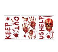 OIXYEY Pegatinas de Halloween - 4 Diseños de Huellas Sangrientas y Manos de Monstruo, Decoraciones Escalofriantes para Ventanas y Puertas, para Fiestas de Miedo, Casa Embrujada y Truco o Trato