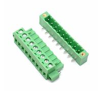 Oiyagai 10 Juegos Bloques de Terminales Enchufables 9 Pines 5.08 mm, Ángulo Recto, 300 V 15 A, Tipo Tornillo Verde para Placa PCB y Conexión de Cables