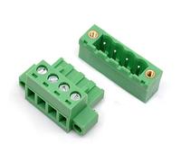 Oiyagai 10 Juegos de Conectores de Bloques Terminales Enchufables de PCB de 4 Pines en Ángulo Recto, Paso de 5,08mm, Verde