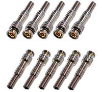 Oiyagai 10 Piezas de Conector BNC Macho Sin Soldadura con Resorte, Enchufe Q9 para Cable Coaxial RG59, para Cámara CCTV